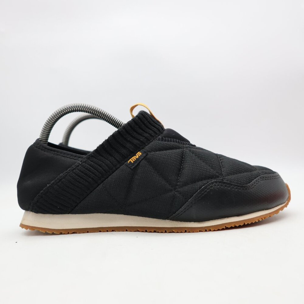 Teva Black Quilted Slip-On Mule with Tan Trim